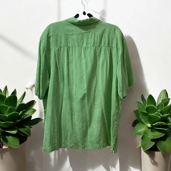 John Ashford Silk Button‎ Up Shirt Floral Print Short Sleeve Casual XXL - Picture 2 of 7